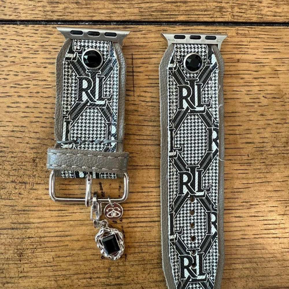 Ralph Lauren Monogrammed Black and Gray Watch Strap